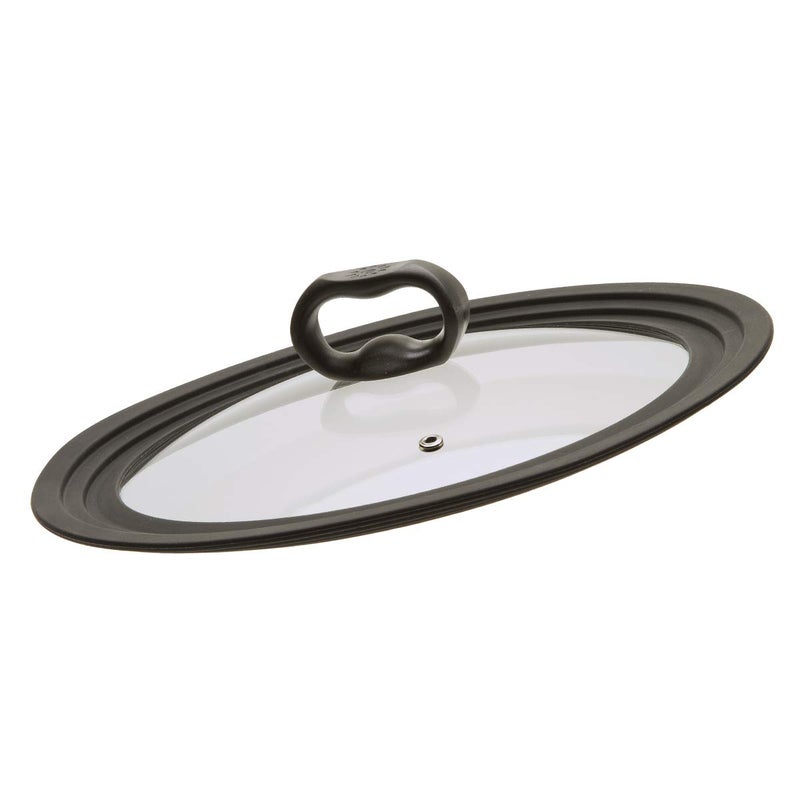 Ecolution Universal Lid for Pots and Pans, Fits 9.5-Inch to 12-Inch Cookware, Tempered Glass Replacement Lid with Heat Resistant Silicone Edge, Dishwasher Safe, Made without BPA, Large, Black - Image 5